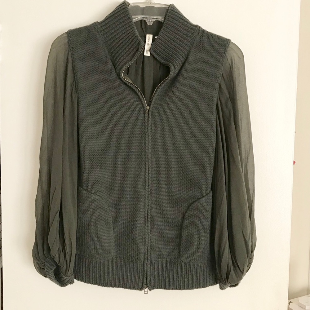 Robbi and Nikki Cardigan with sheer silk sleeves